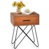 FarmHouse Rustic Natural Brown 1 Drawer End Table