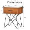 FarmHouse Rustic Natural Brown 1 Drawer End Table