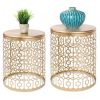 Set Of 2 Circle Charm Round End Table Gold