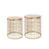 Set Of 2 Circle Charm Round End Table Gold