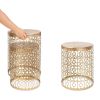 Set Of 2 Circle Charm Round End Table Gold