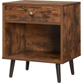 FarmHouse Retro Brown 1 Storage Drawer End Table