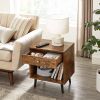 FarmHouse Retro Brown 1 Storage Drawer End Table