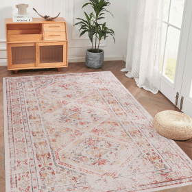 Naar 6x9 Area Rugs, Washable Rug, Low-Pile, Non-Slip, Non-Shedding, Foldable, Kid & Pet Friendly - Area Rugs for living room, bedroom, kitchen