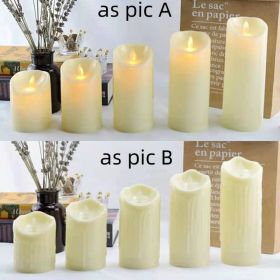 Flameless Flickering LED Candles Battery Operated , Warm Light Real Wax Pillar Votive 3D Wick Candles, Perfect for Party/Wedding/Home Decor(White (Color: as pic B, size: 7.5*10cm)