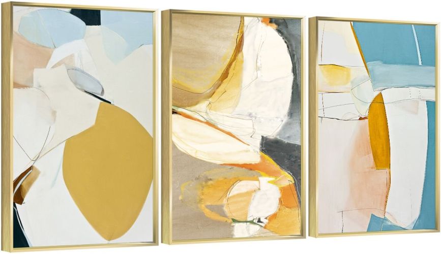 Framed Canvas Wall ArtOil Paintings Impressionism Aesthetic Prints Canvas Paintings for Living Room Bedroom Office Home; 3 Panels Framed Canvas Wall ArtOil Paintings Impressionism Aesthetic Prints Canvas Paintings for Living Room Bedroom Office Home; 3 Panels