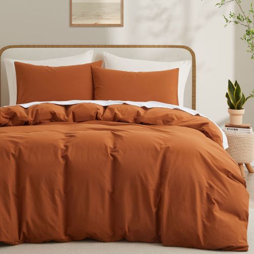 100% Washed Cotton Duvet Cover Set, Durable Fade-Resistant Natural Bedding Set (No Comforter) 100% Washed Cotton Duvet Cover Set, Durable Fade-Resistant Natural Bedding Set (No Comforter)