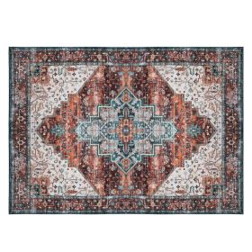 Vintage Area Rug Modern Non Slip Carpet Boho Low Pile Soft Rug Waterproof Machine Washable Rug for Living Room Bedroom Kitchen Dining Room Under (Color: Type 3, size: 6_9ft)