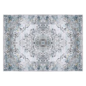 Vintage Area Rug Modern Non Slip Carpet Boho Low Pile Soft Rug Waterproof Machine Washable Rug for Living Room Bedroom Kitchen Dining Room Under (Color: Type 1, size: 8_10ft)
