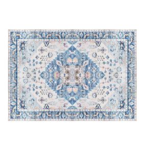 Vintage Area Rug Modern Non Slip Carpet Boho Low Pile Soft Rug Waterproof Machine Washable Rug for Living Room Bedroom Kitchen Dining Room Under (Color: Type 2, size: 6_9ft)
